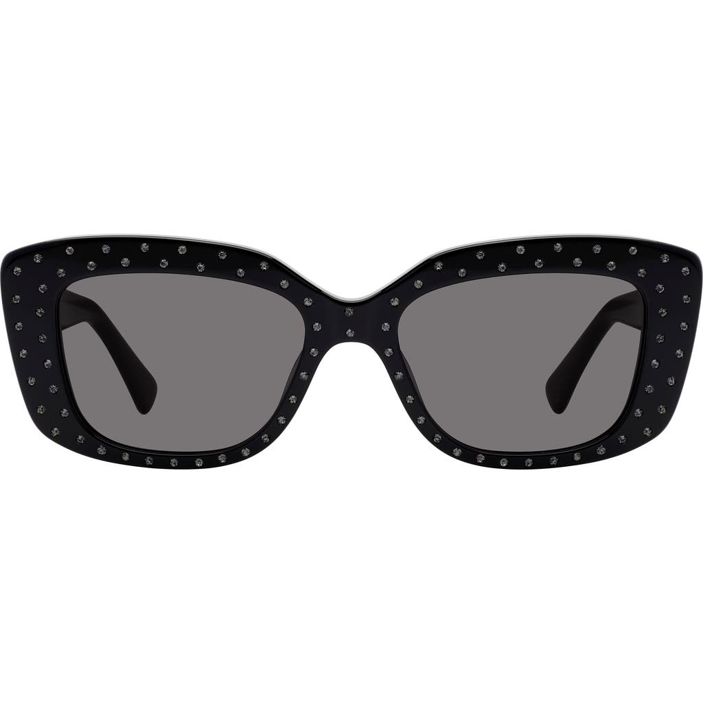 Kurt Geiger London 52mm Rectangular Sunglasses In Size-black/smoke