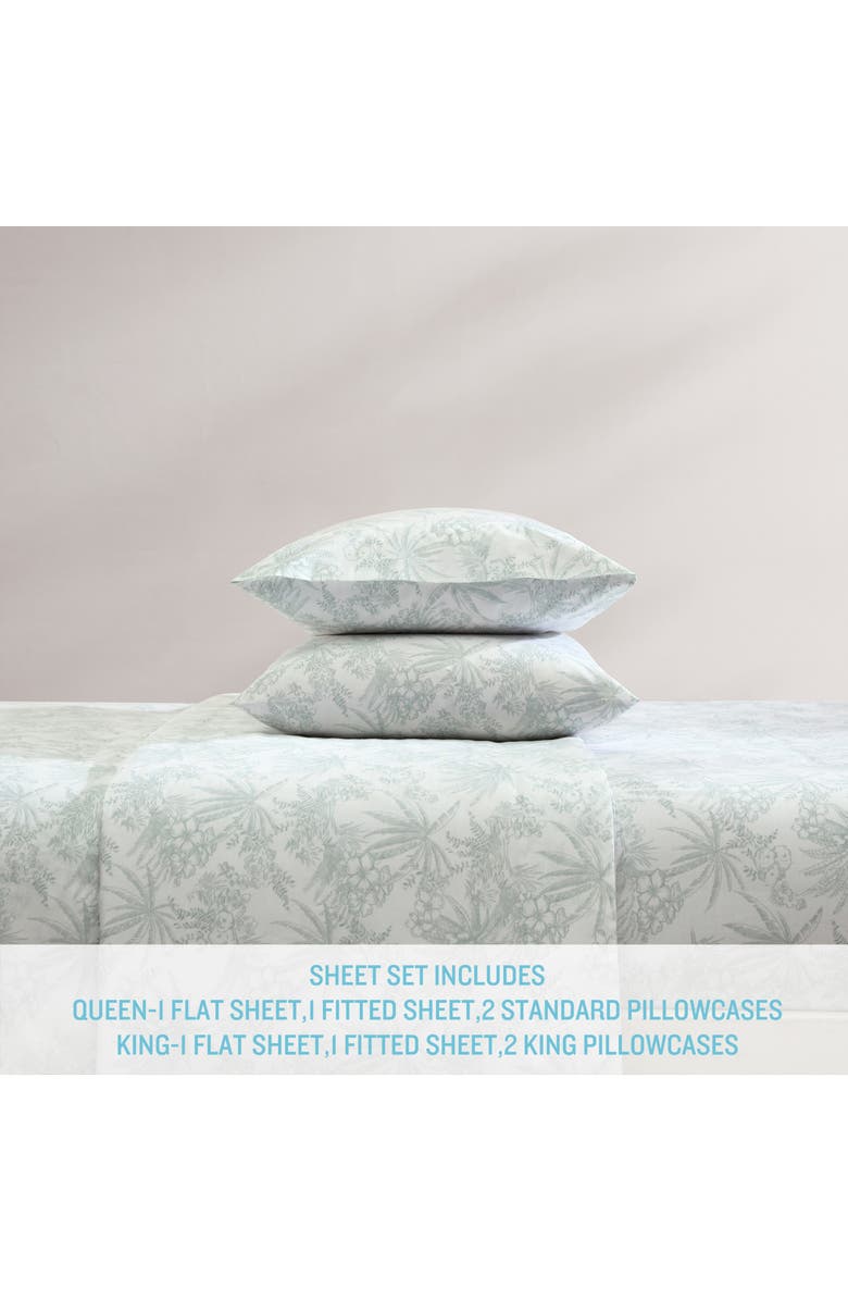 Tommy Bahama Pen & Ink Palm 200 Thread Count Sheet Set, Alternate, color, Spring Green