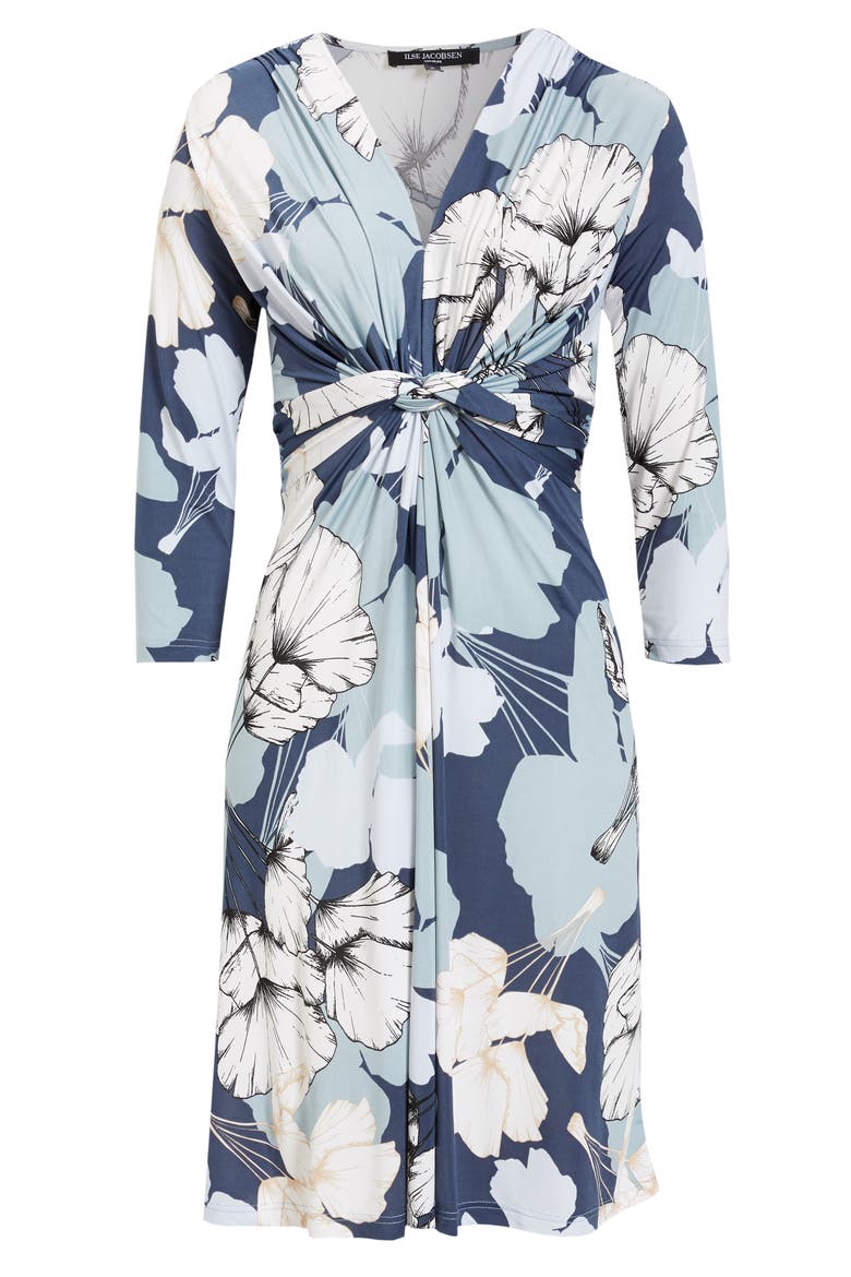 Floral Twist Front Dress, Main, color, MIDNIGHT NAVY
