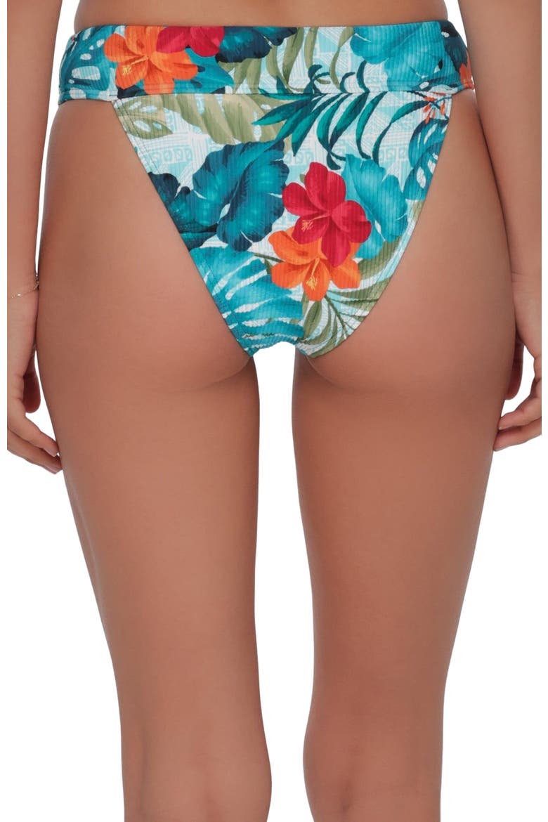 Byron High Waist Bikini Swim Bottoms, Alternate, color, Tiki Tango Rib