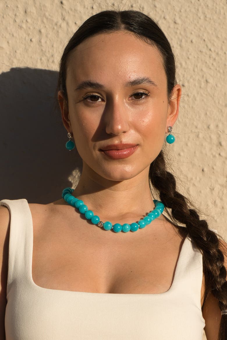 Gia Amazonite Bead Choker Necklace, Alternate, color, Blue