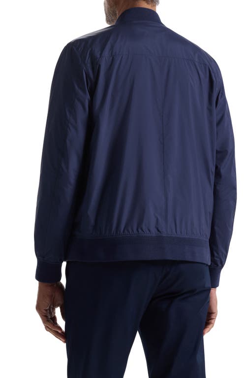 Bugatchi Reversible Water Repellent Bomber Jacket In Blue