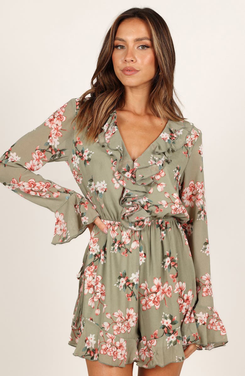 Petal & Pup Rilynn Floral Long Sleeve Romper, Alternate, color, 
