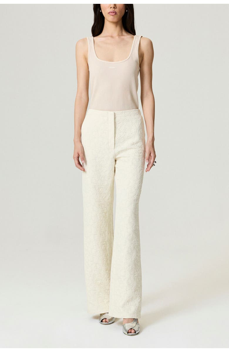Nocturne Contrast Fabric Detailed Pants, Alternate, color, Ivory