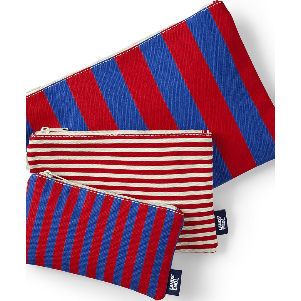 LANDS' END LANDS' END ZIP CANVAS POUCH 3 PACK