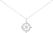 Haus of Brilliance Sterling Silver 3/4 Cttw Diamond Compass Medallion Pendant Necklace