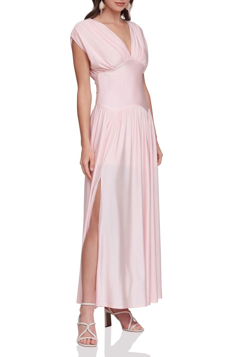 Avec Les Filles Shirred Maxi Dress, Alternate, color, Baby Pink