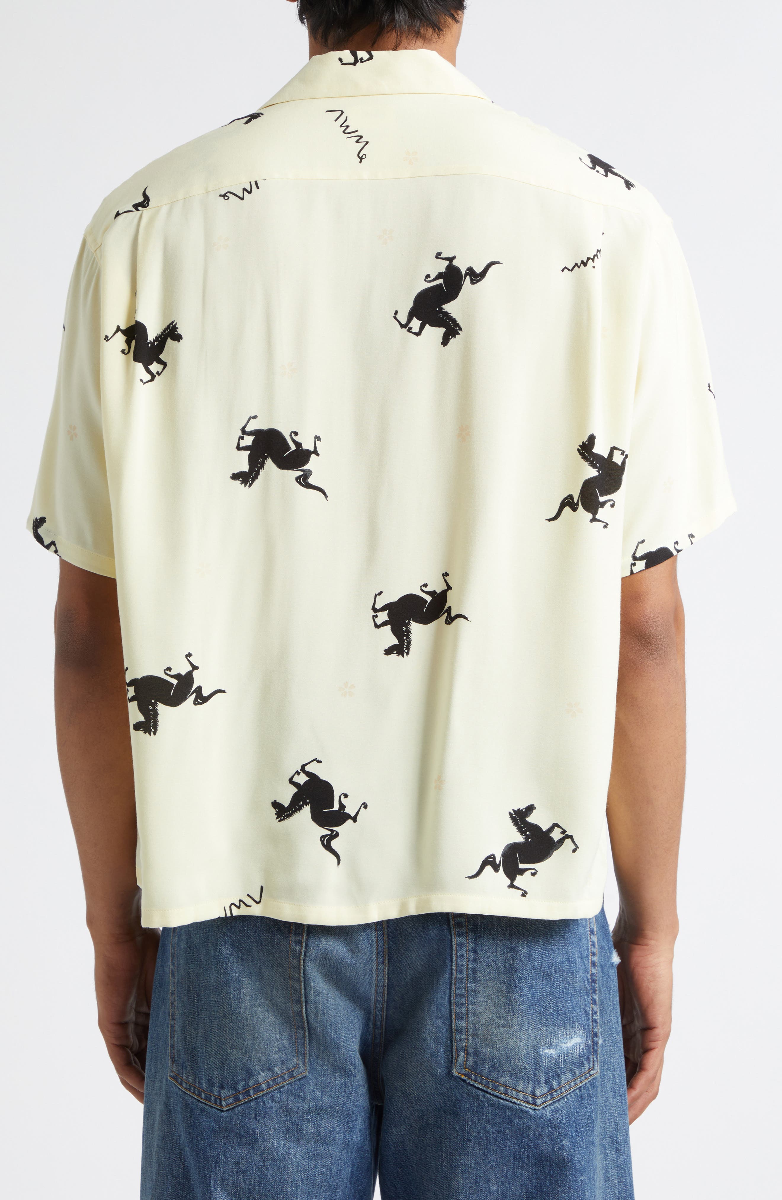 Crosby Horse Print Camp Shirt - image 2