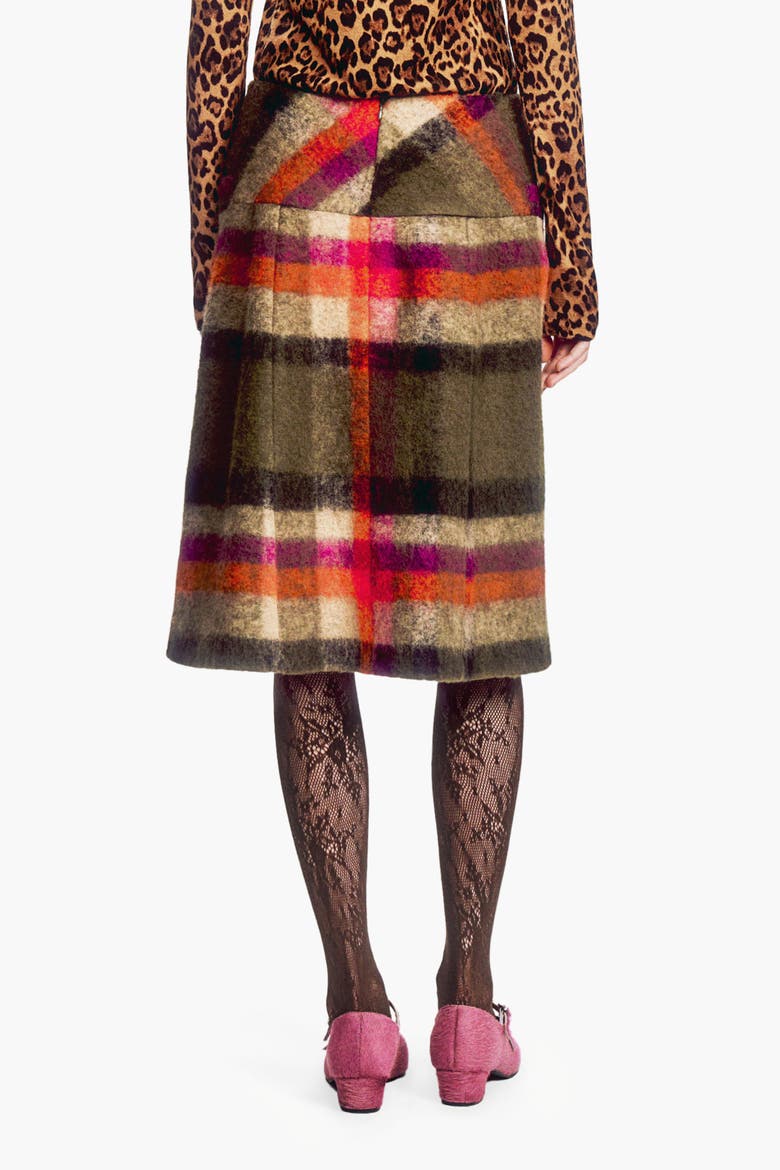 Brushed Wool Plaid Pleated Skirt, Alternate, color, AUTUMN MULTI