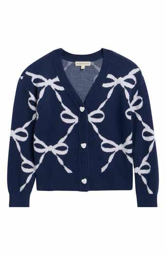 Kids' Bow Jacquard Cardigan