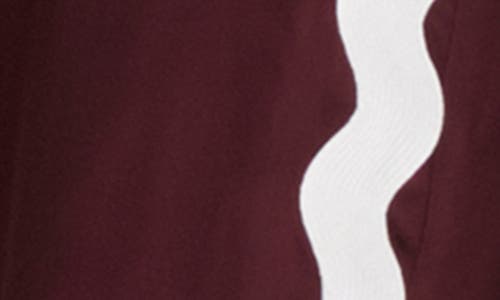 Reiss Burgundy Wave-trim Crepe Midi Dress In Burgundy