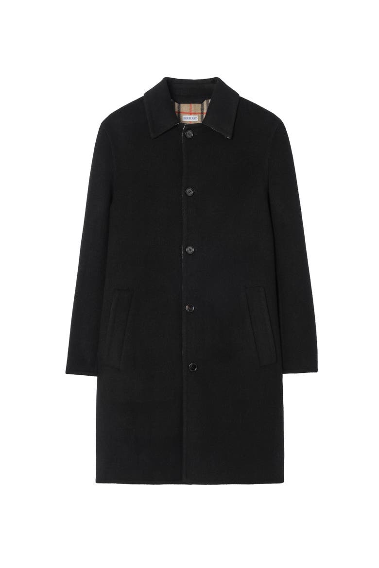 Mid-length Wool Worthing Car Coat, Main, color, Black/sand beige