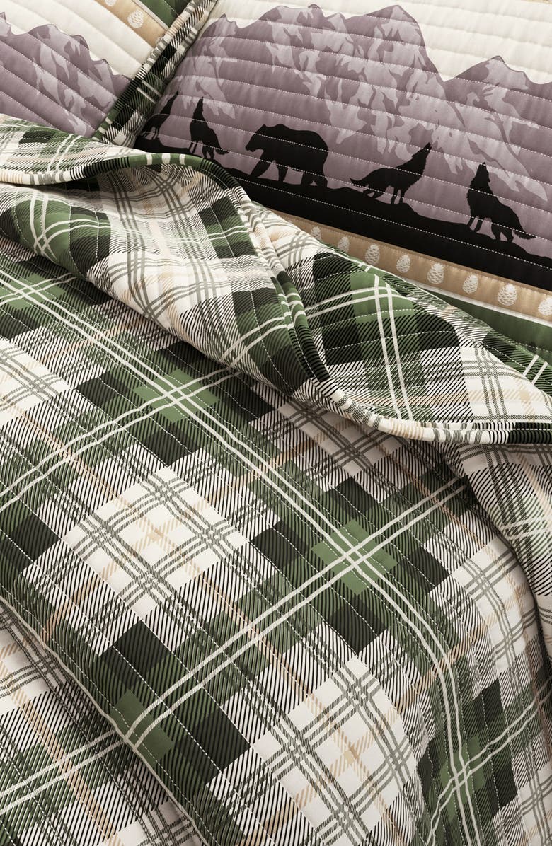 Woven & Weft Mountain Scene Plaid Quilt Set, Alternate, color,