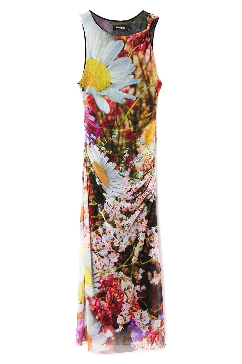 Marigold Floral Ruched Tank Dress, Alternate, color, MIX