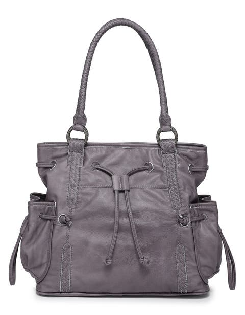 Brassia Genuine Leather Woven Utility Tote