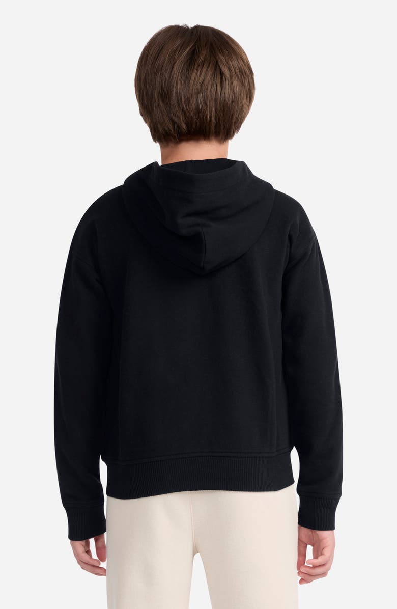 abercrombie kids Kids' Essentials Fleece Zip-Up Hoodie, Alternate, color, Anthracite