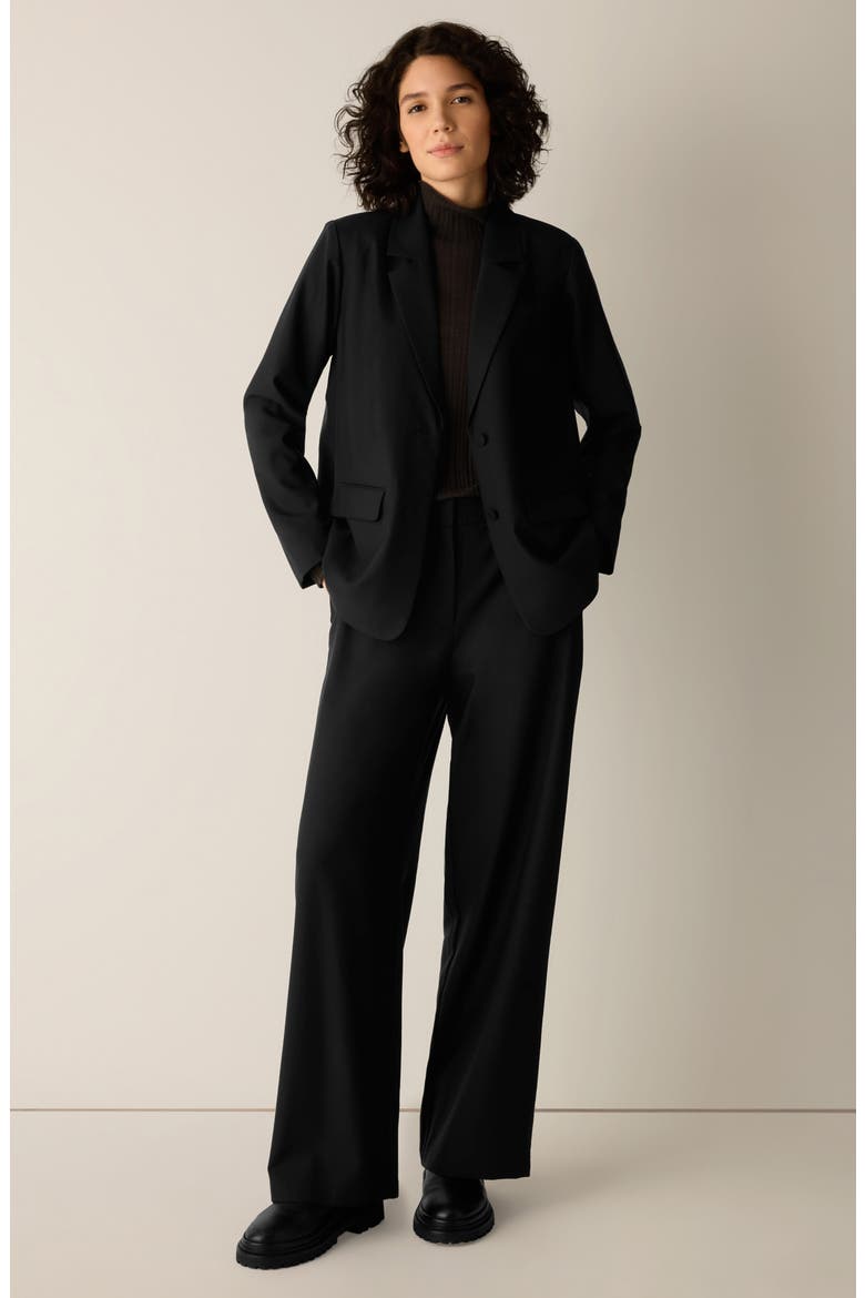 Wool Long Blazer, Alternate, color, BLACK
