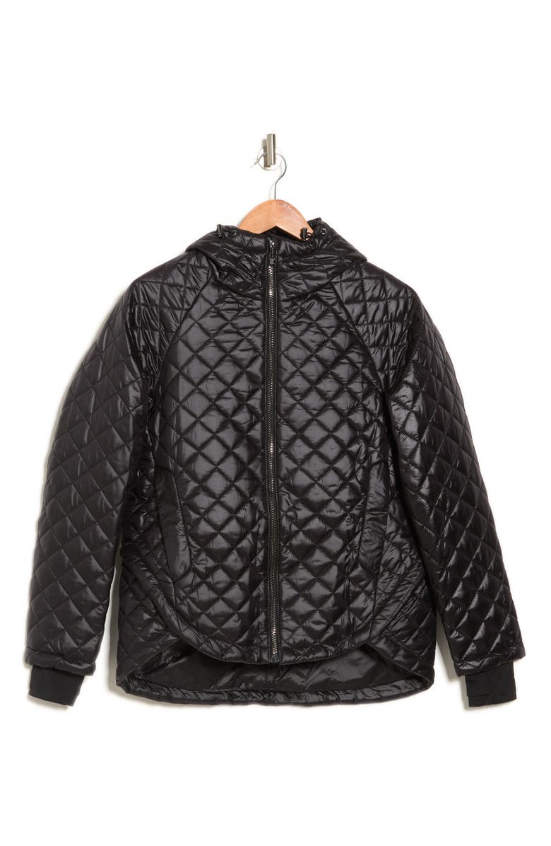 BCBGMAXAZRIA Quilted Hooded Zip Front Jacket, Alternate, color, 