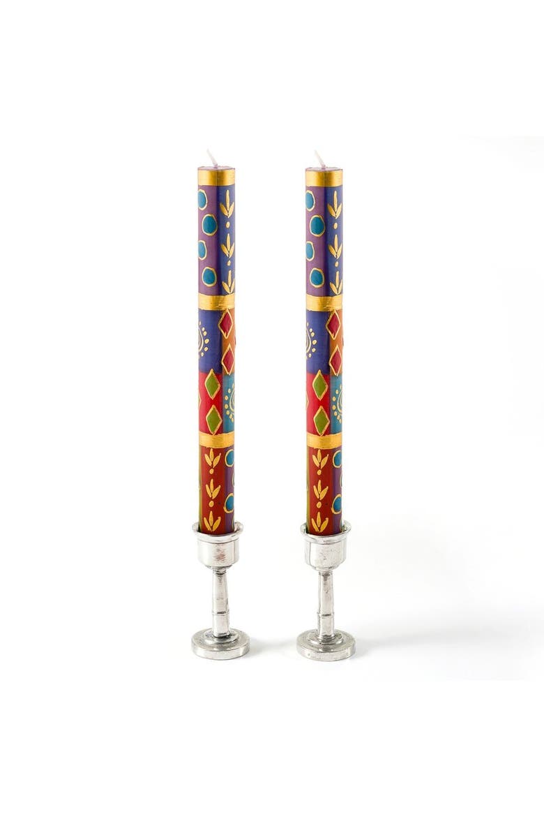 African Mineral Painted Candles- Set of 2, Main, color, African Mineral - 9"