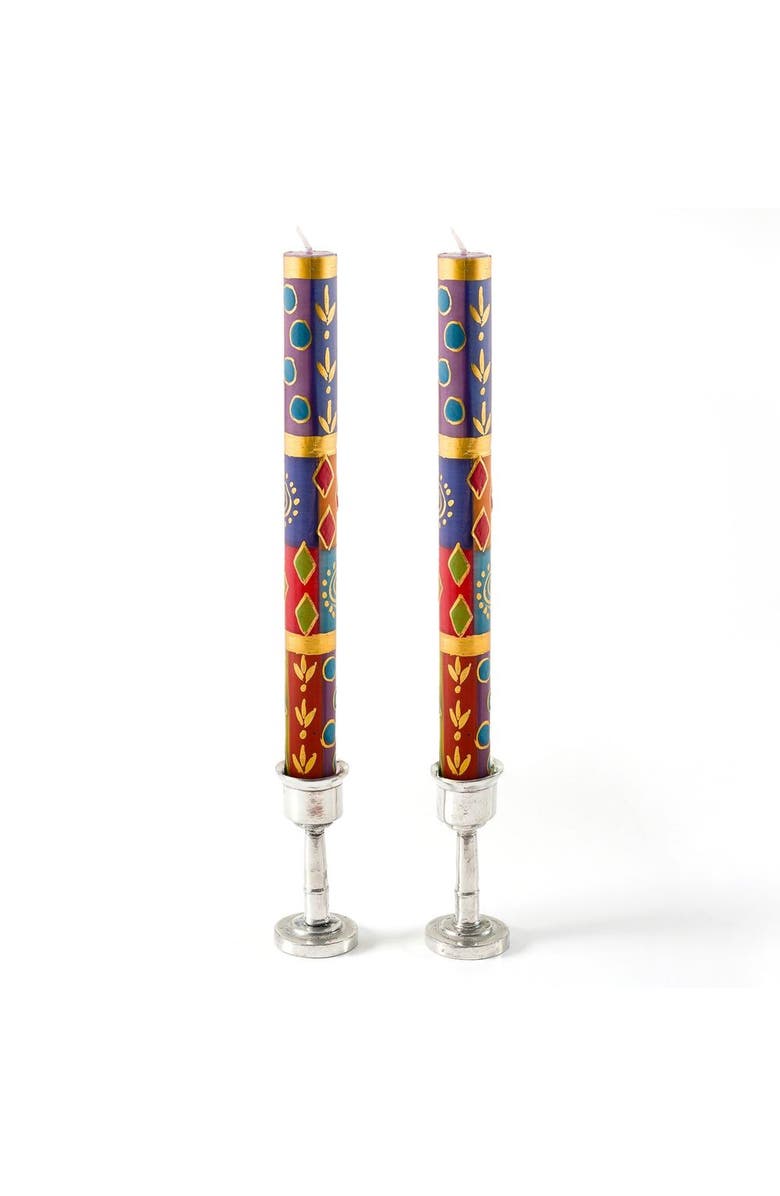 Thumbprint Artifacts African Mineral Painted Candles- Set of 2, Main, color, African Mineral - 9"