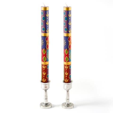 African Mineral Painted Candles- Set of 2