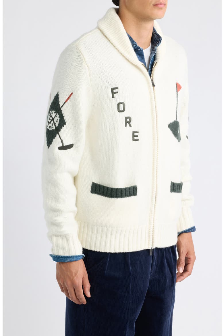 Lewis Golf Zip Cardigan, Alternate, color, CREAM