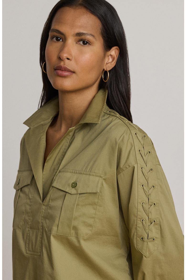 Silky Stretch Cotton Utility Shirt, Alternate, color, LIGHT AGAVE GREEN