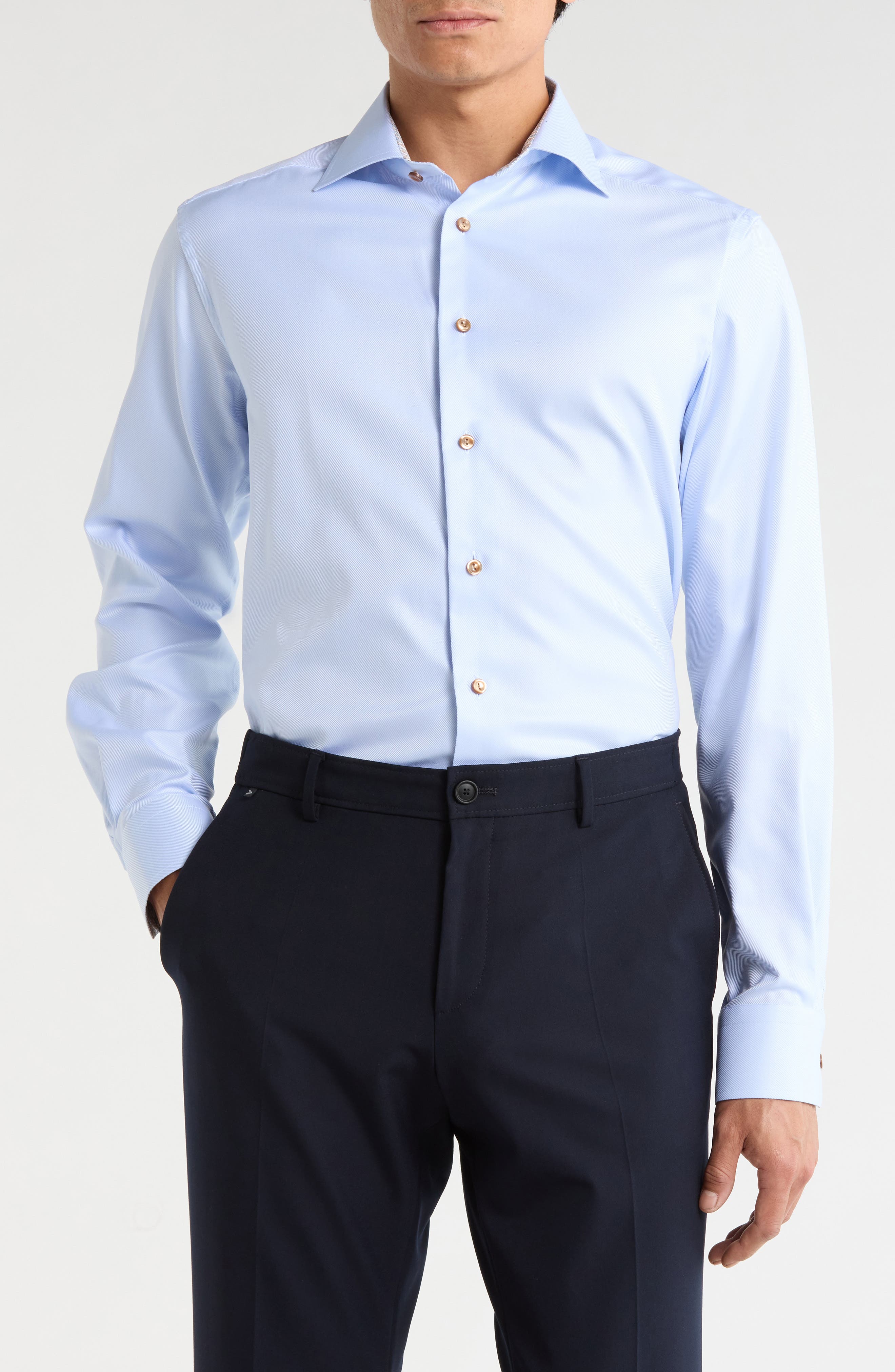 Eton Geometric Texture Twill Dress Shirt