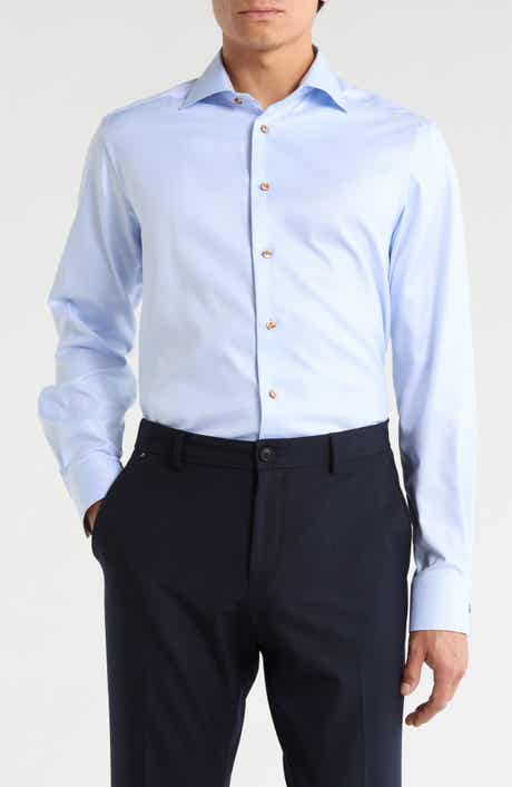Eton Geometric Texture Twill Dress Shirt