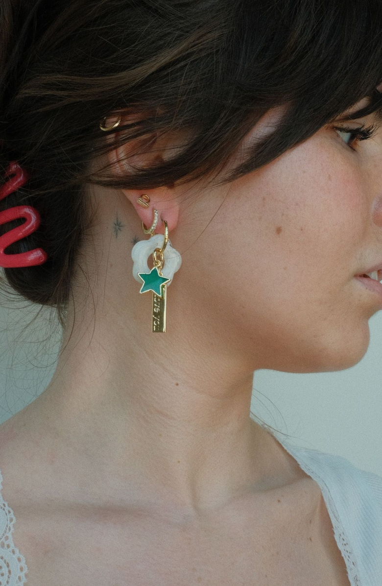 Nickel & Suede Love You Charm, Alternate, color, Gold