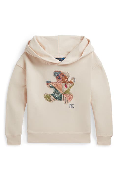 Kids' Patchwork Bear Cotton Terry Hoodie