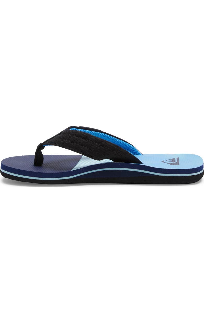 Quiksilver Kids' Molokai Layback II Flip Flop, Alternate, color, Black/ Blue/ Black