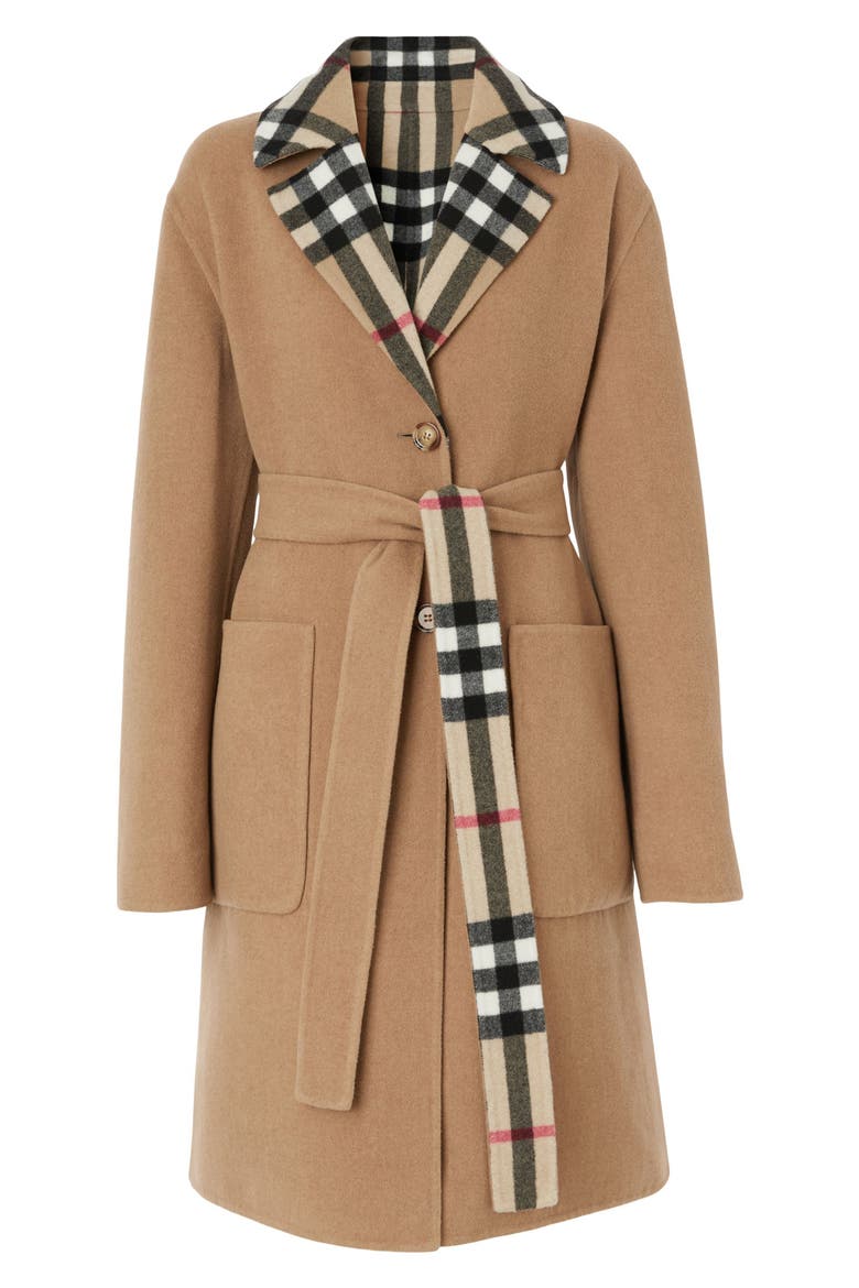 Reversible Check Double Face Wool Coat, Alternate, color, ARCHIVE BEIGE CHK
