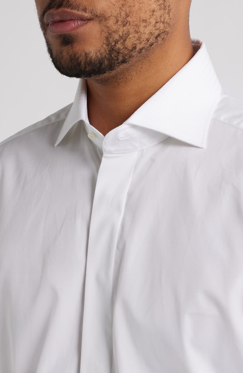 Emanuel Berg Modern Fit Cotton Poplin Dress Shirt, Alternate, color, White