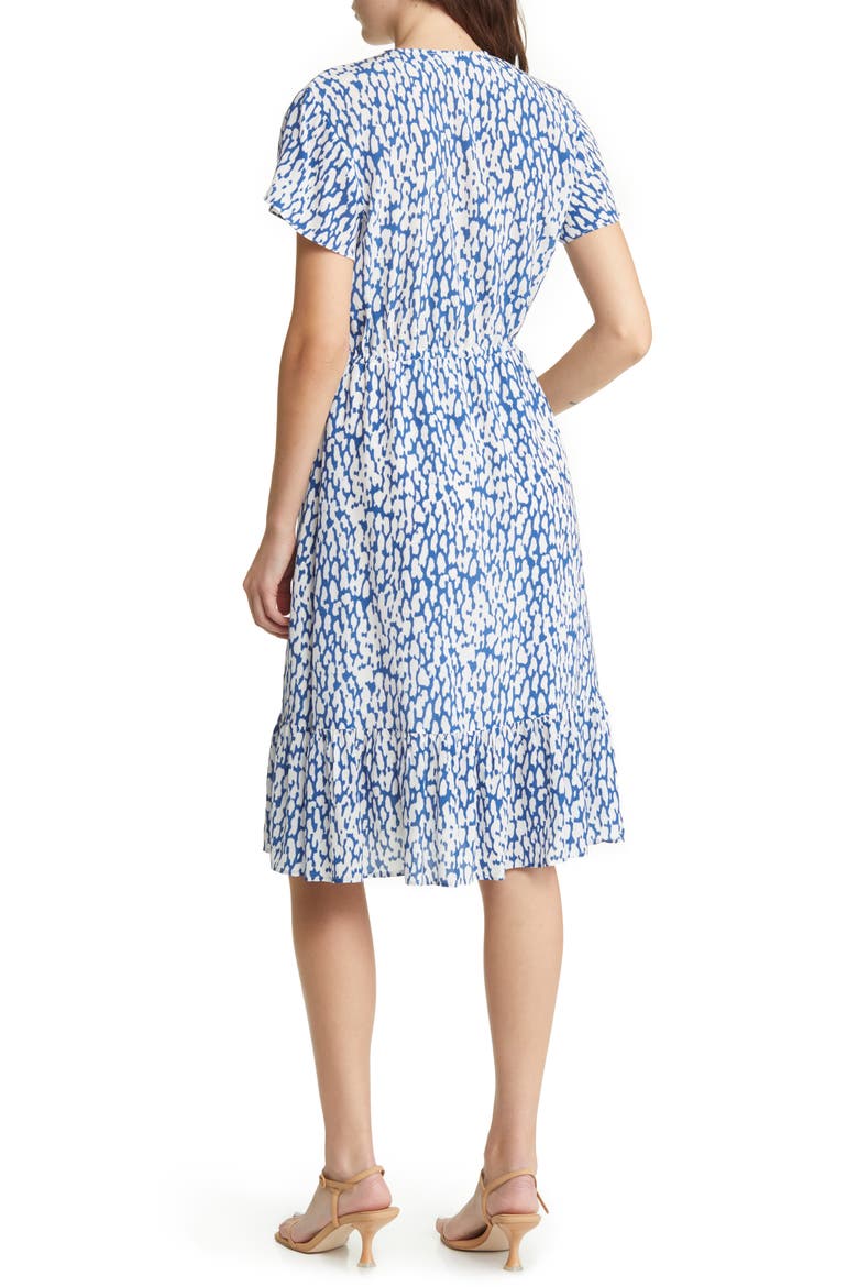Kiki Abstract Leopard Print Dress, Alternate, color, COBALT STATIC LEOPARD