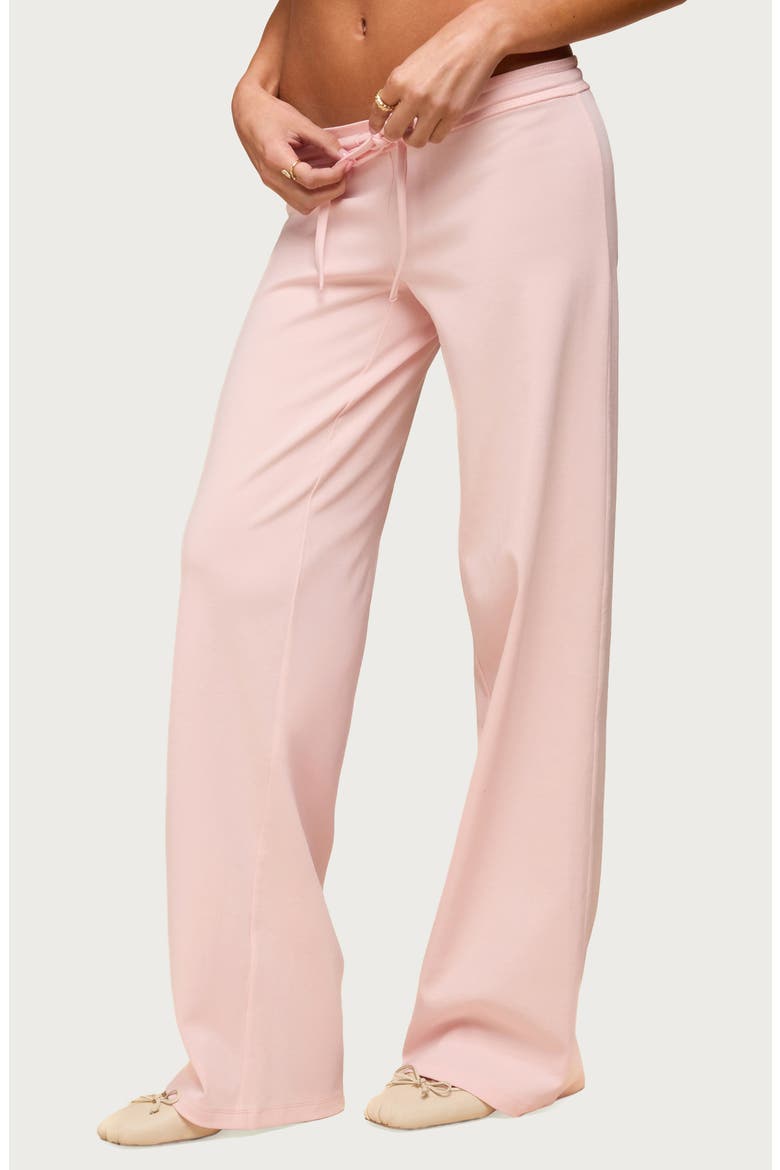 Claudia Stretch Cotton Straight Leg Drawstring Pants, Alternate, color, LIGHT-PINK