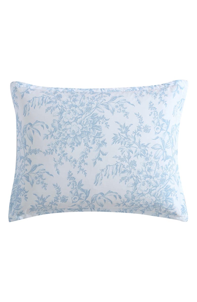 Laura Ashley Bedford Quilt & Sham Set, Alternate, color, Blue Cashmere/ White