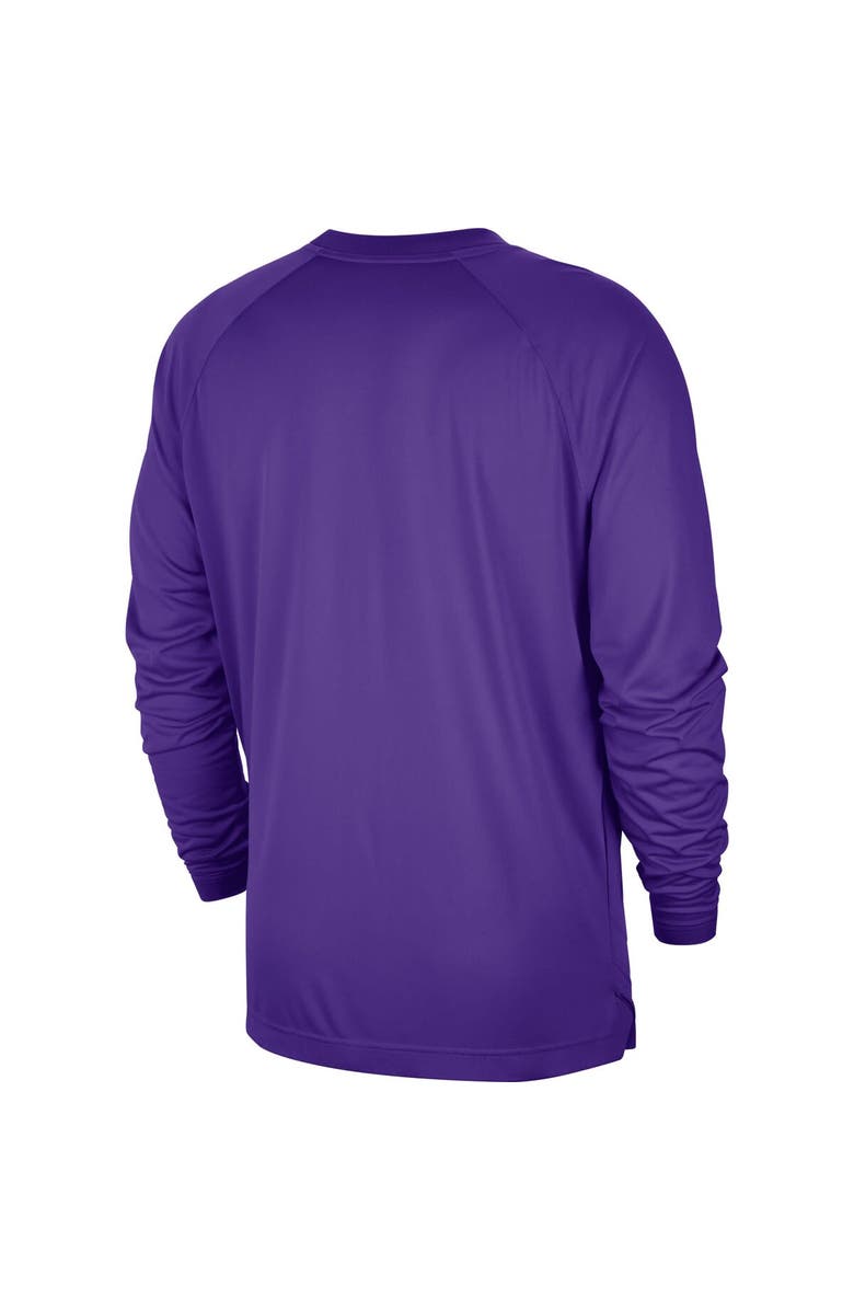 Nike Men's Nike Purple Los Angeles Lakers 75th Anniversary Pregame Shooting Performance Raglan Long Sleeve T-Shirt, Alternate, color, 