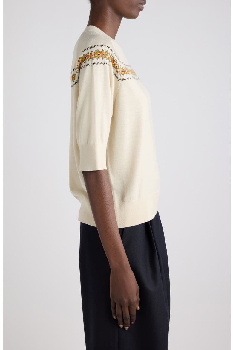 Tuano Pixelated Graphic Wool Sweater, Alternate, color, ECRU