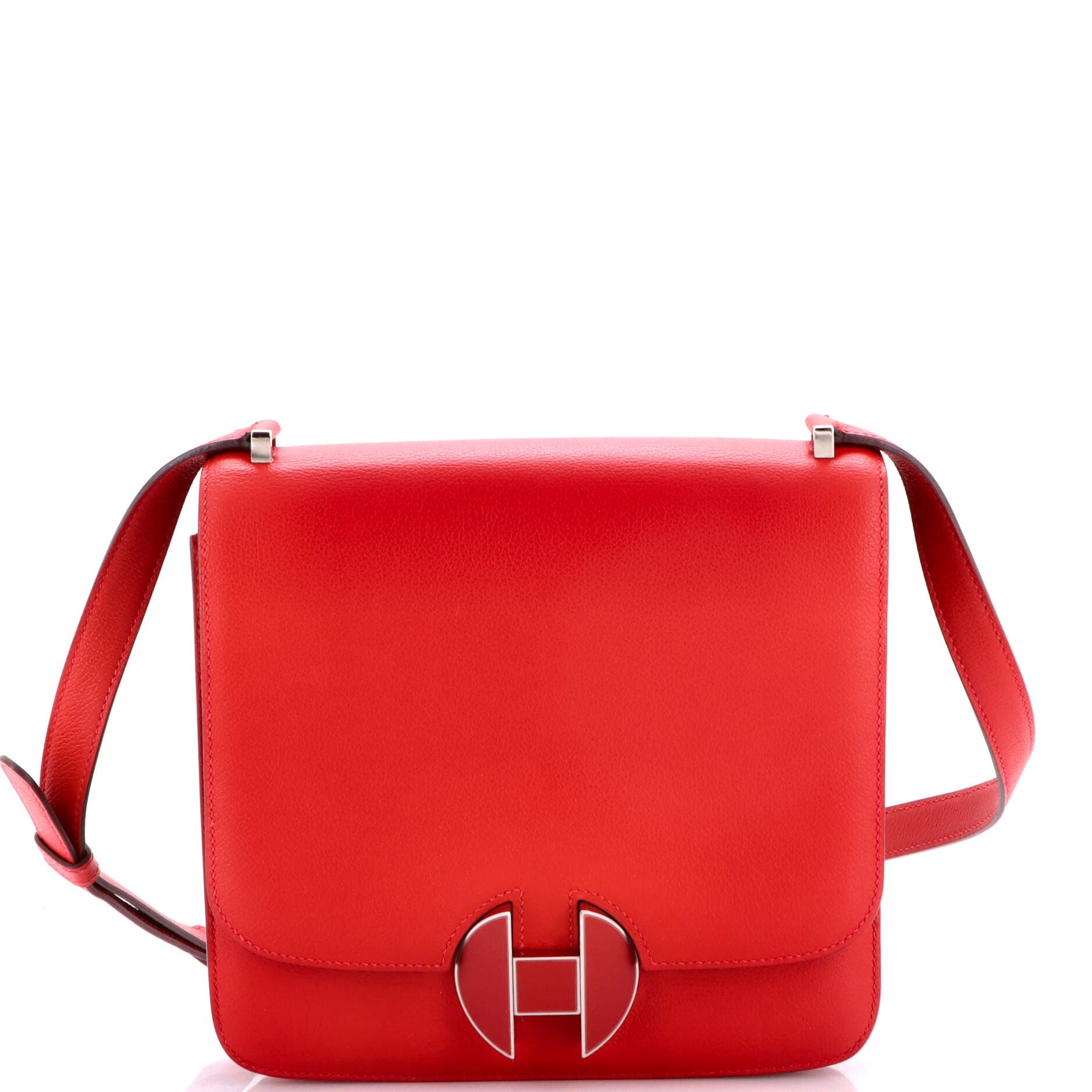 Pre-Owned Hermes 2002 Shoulder Bag Evercolor 20, Main, color, Rouge Casaque