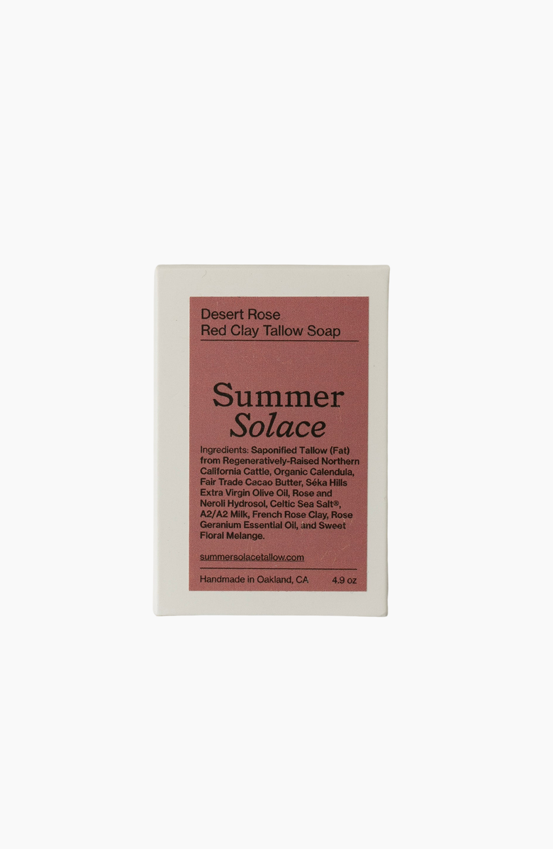 Summer Solace Tallow Desert Rose Clay Bar Soap Regenerative Tallow, Main, color, Dusty Rose