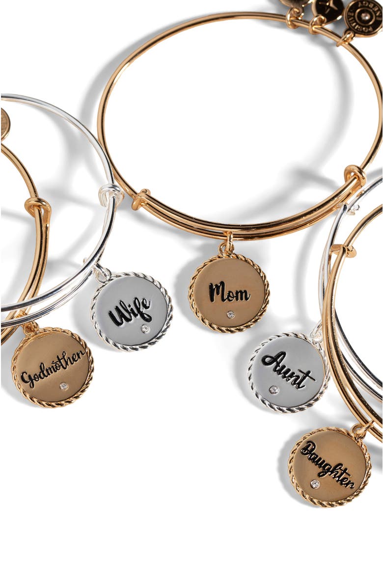 Alex and Ani Grandma Charm Bangle Bracelet, Alternate, color, Gold
