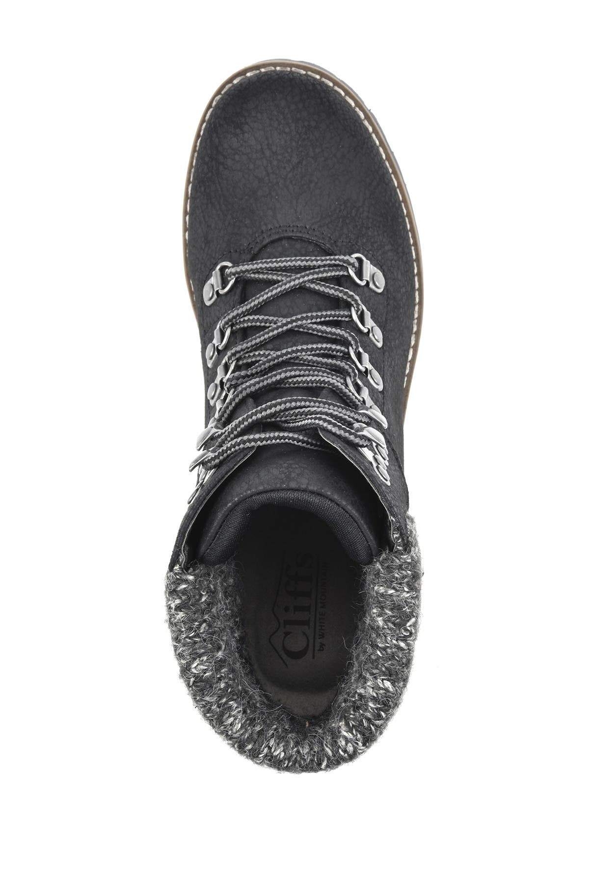 CLIFFS BY WHITE MOUNTAIN Pathfield Lace-Up Boot, Alternate, color, Black/Fabric