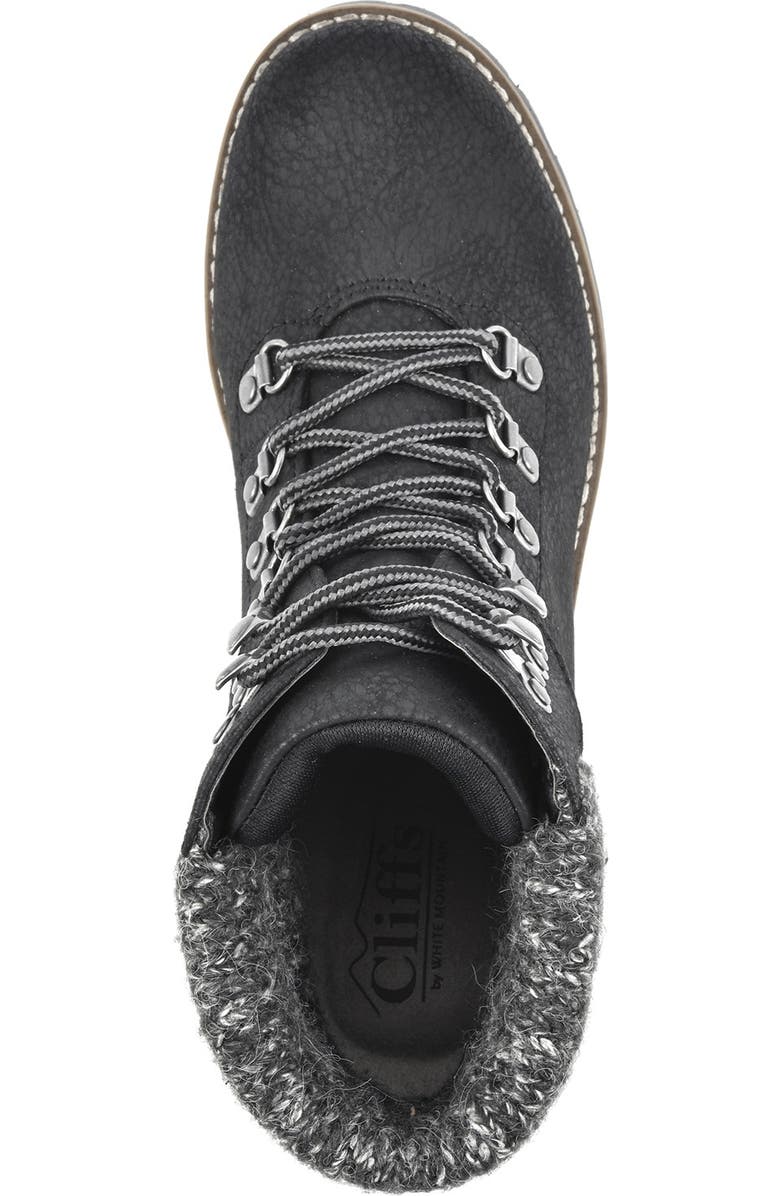 CLIFFS BY WHITE MOUNTAIN Pathfield Lace-Up Boot, Alternate, color, Black/Fabric