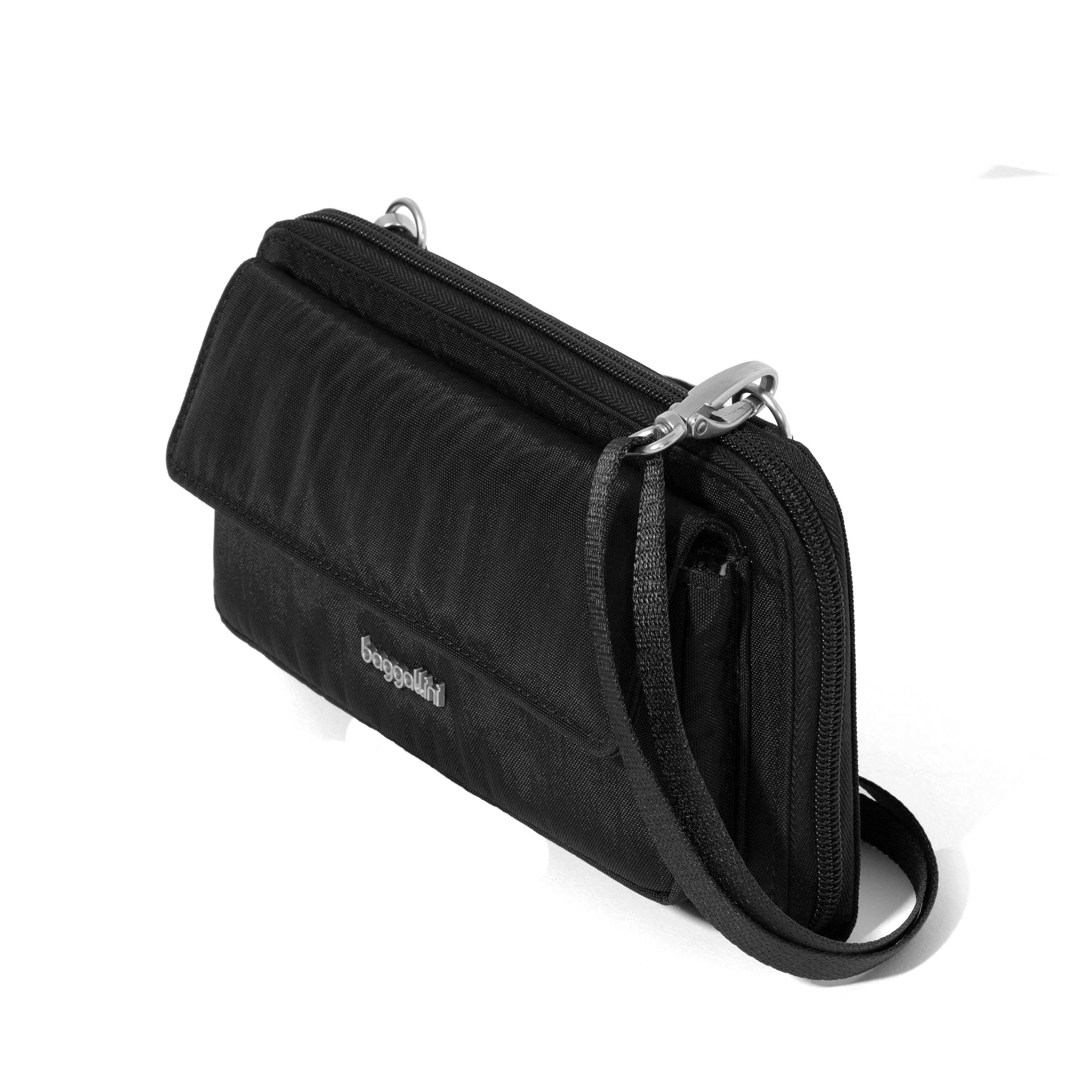 RFID Phone Wallet Crossbody Bag, Alternate, color, Black