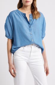 beachlunchlounge Deja Short Sleeve Denim Shirt