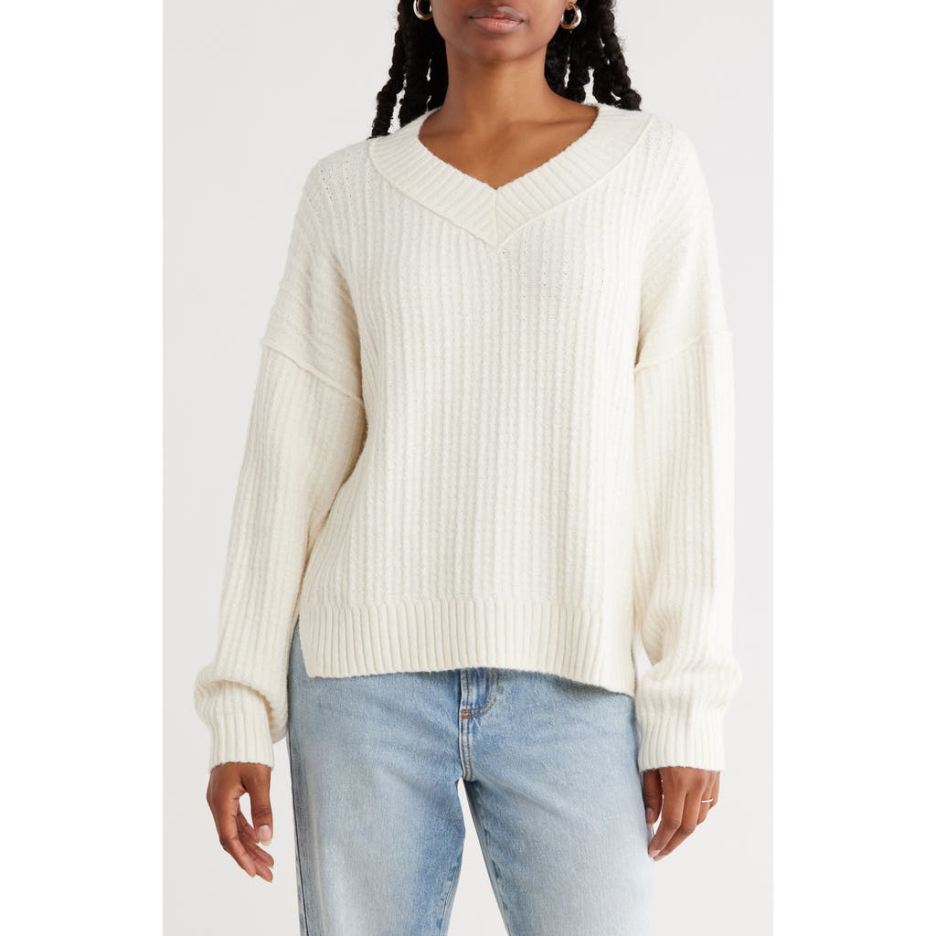 Abound V-neck Sweater In White