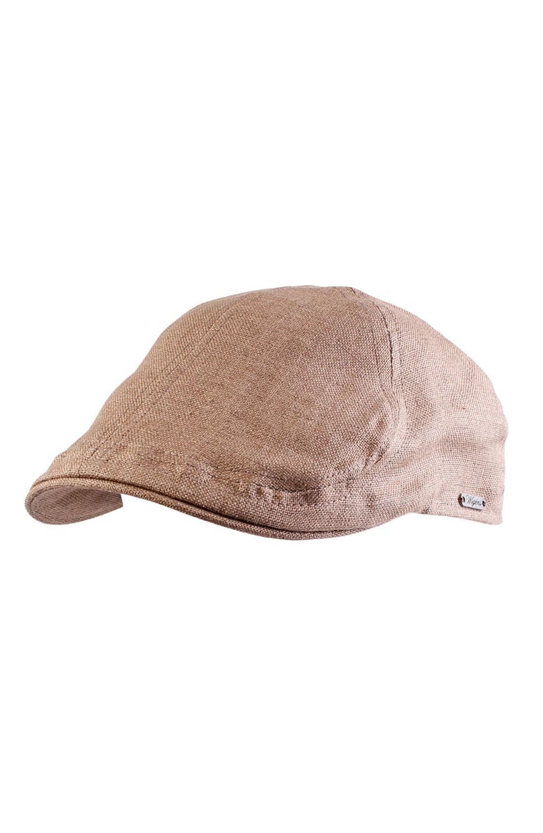 Wigens Men's Linen Pub Cap with Curved Peak, Main, color, Light Brown