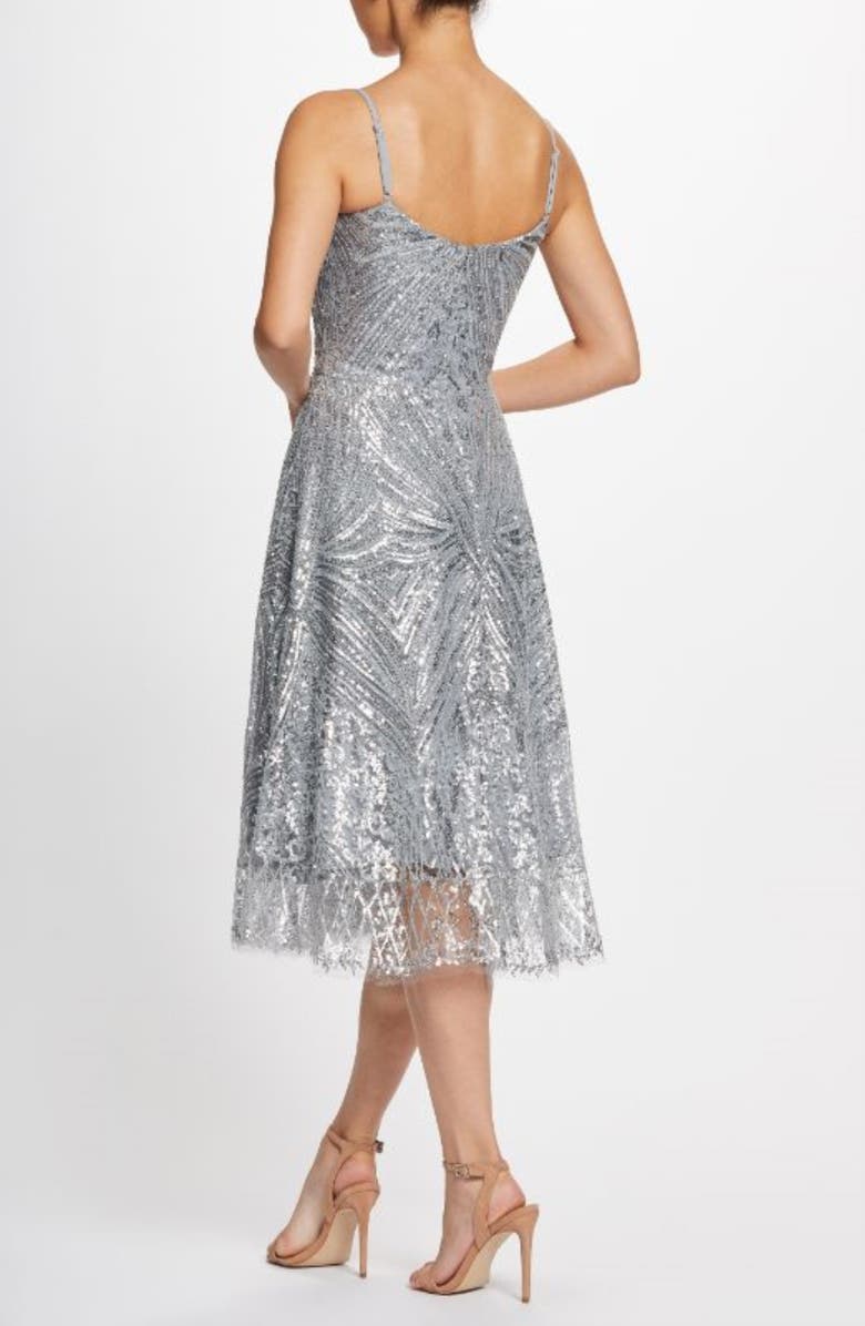 Dress the Population Leona Art Deco Sequin Fit & Flare Dress, Alternate, color,