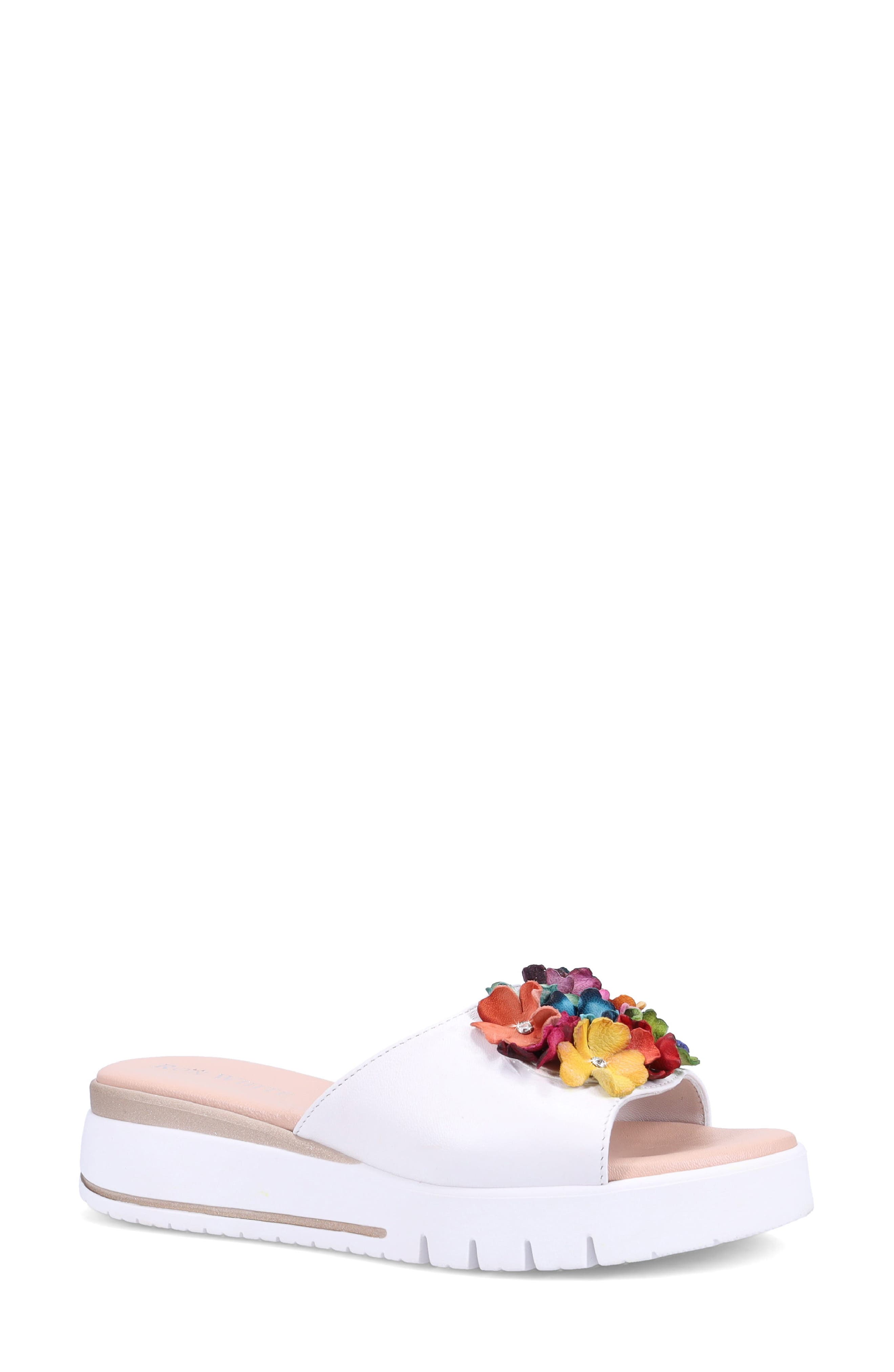 Ron White Ravella Platform Wedge Slide Sandal, Main, color, White
